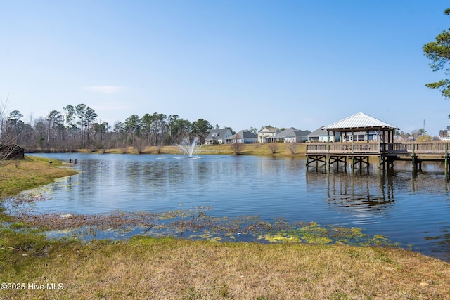634 Aurora Pl, Hampstead, NC 28443 - dock featuring a water view and a gazebo