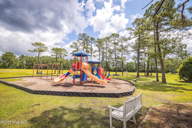 2505 Legend Dr, Wilmington, NC 28405 - community playground with a lawn and view of wooded area