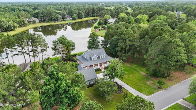 376 Red Fox Run Dr, Wallace, NC 28466 - view of property location with a large body of water and a heavily wooded area