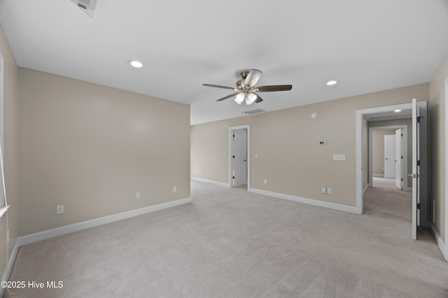 376 Red Fox Run Dr, Wallace, NC 28466 - unfurnished room featuring a ceiling fan, recessed lighting, and light colored carpet