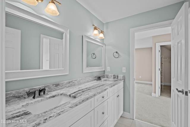 376 Red Fox Run Dr, Wallace, NC 28466 - full bathroom featuring double vanity and tile patterned floors