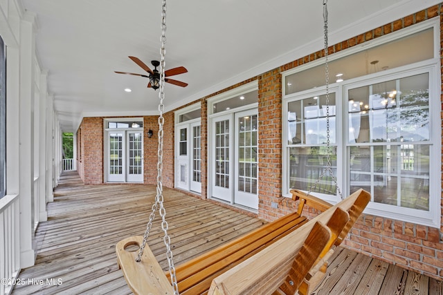 376 Red Fox Run Dr, Wallace, NC 28466 - wooden terrace featuring ceiling fan