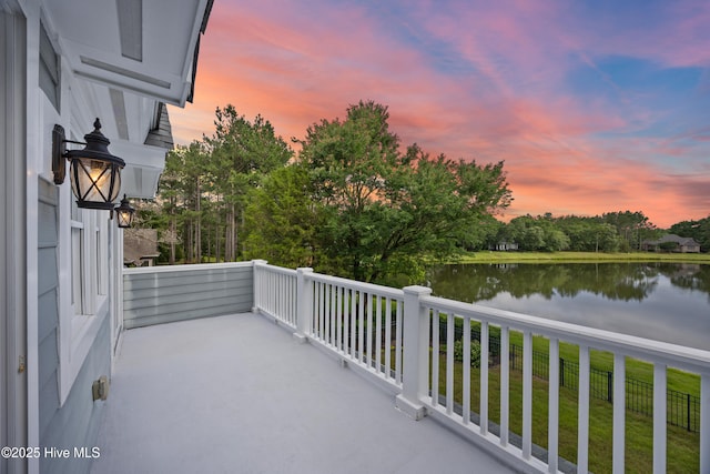 376 Red Fox Run Dr, Wallace, NC 28466 - balcony with a water view and view of wooded area