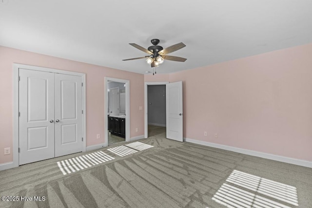 109 Creek End Ct, Swansboro, NC 28584 - unfurnished bedroom featuring carpet, a closet, and ensuite bathroom
