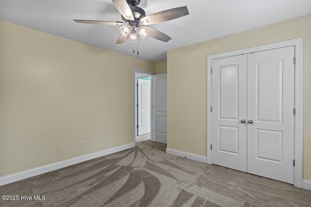 109 Creek End Ct, Swansboro, NC 28584 - unfurnished bedroom with carpet, a closet, and ceiling fan