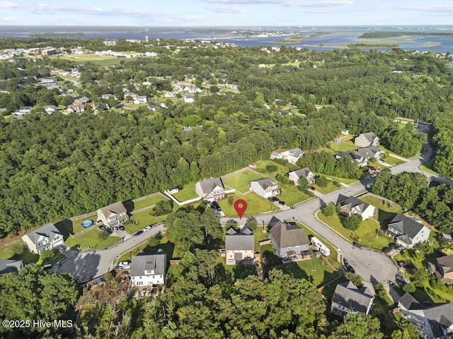 109 Creek End Ct, Swansboro, NC 28584 - aerial overview of property's location with nearby suburban area and a large body of water