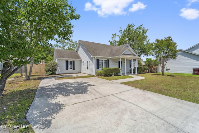802 Mayfield Ct, Wilmington, NC 28411 - view of front facade with concrete driveway, a porch, and roof with shingles