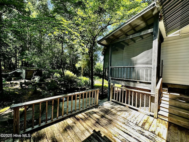 9550 NC-171, Williamston, NC 27892 - wooden terrace with view of wooded area