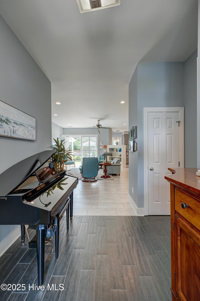 8508 Hammock Dunes Dr, Wilmington, NC 28411 - hallway with wood finish floors and recessed lighting