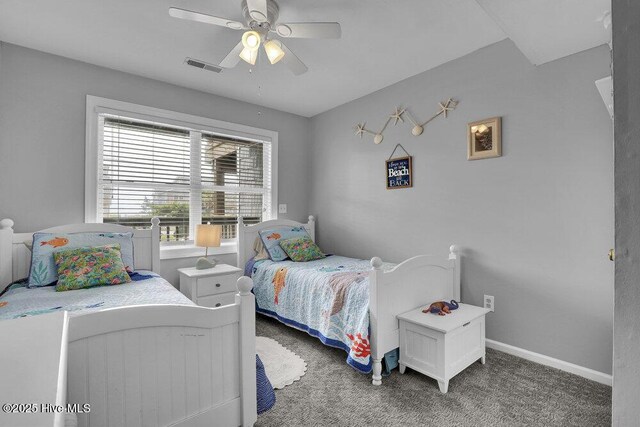 1785 New River Inlet Rd Unit 2, North Topsail Beach, NC 28460 - bedroom with carpet flooring and ceiling fan