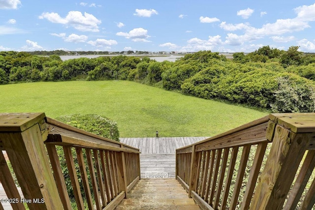 1785 New River Inlet Rd Unit 2, North Topsail Beach, NC 28460 - view of green lawn with a water view