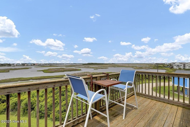 1785 New River Inlet Rd Unit 2, North Topsail Beach, NC 28460 - wooden deck with a water view
