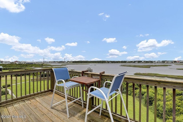 1785 New River Inlet Rd Unit 2, North Topsail Beach, NC 28460 - deck with a yard and a water view