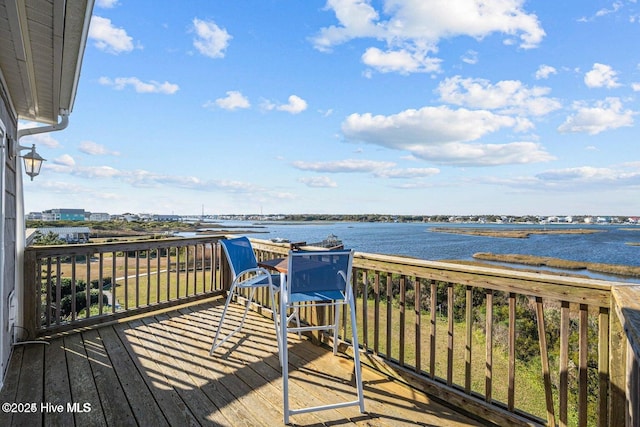1785 New River Inlet Rd Unit 2, North Topsail Beach, NC 28460 - wooden deck featuring a water view