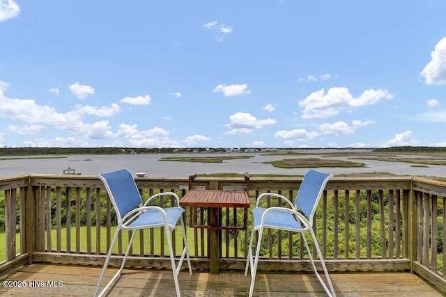 1785 New River Inlet Rd Unit 2, North Topsail Beach, NC 28460 - wooden deck featuring a water view