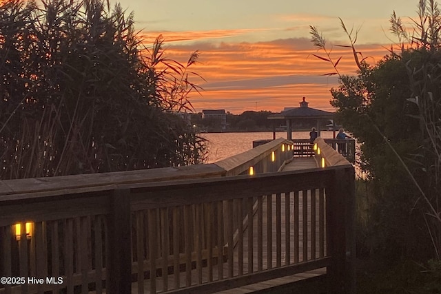 1785 New River Inlet Rd Unit 2, North Topsail Beach, NC 28460 - dock area featuring a gazebo and a water view