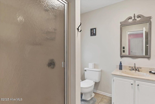 120 Shagbark Ct, Seven Lakes, NC 27376 - full bathroom featuring vanity, a stall shower, and tile patterned floors
