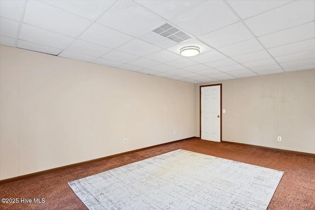 120 Shagbark Ct, Seven Lakes, NC 27376 - unfurnished room with dark carpet and a paneled ceiling