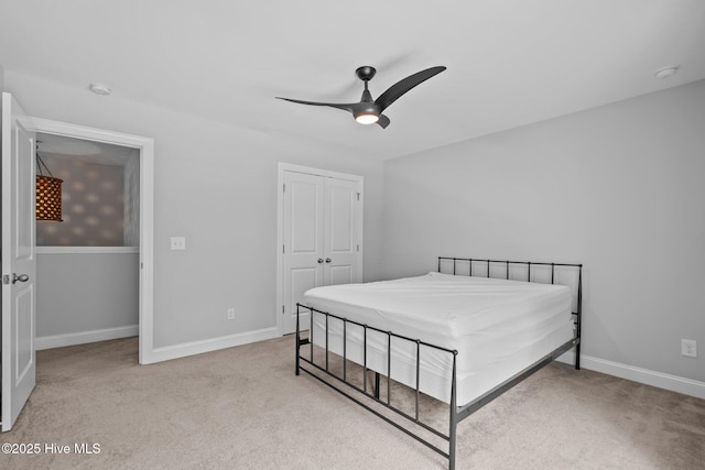1035 Bent Blade Ln, Wilmington, NC 28411 - bedroom featuring carpet floors, a closet, and a ceiling fan