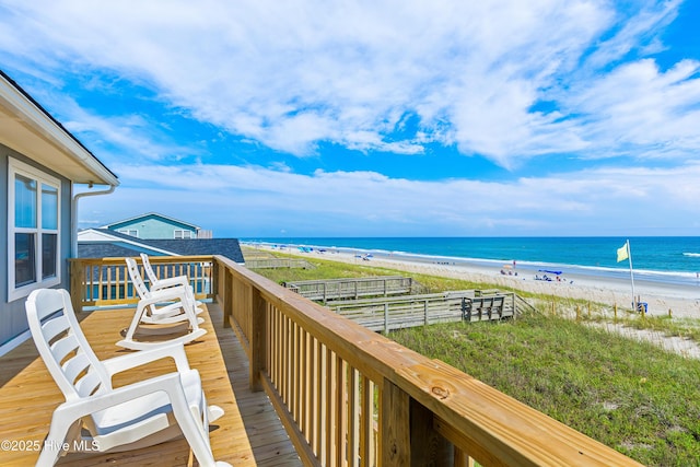 2101 Ocean Dr Unit A, Emerald Isle, NC 28594 - balcony with view of nearby beach and a deck with water view