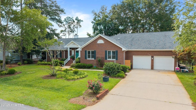 110 Mariners Ct, New Bern, NC 28562 - single story home with a garage, brick siding, a front yard, and concrete driveway