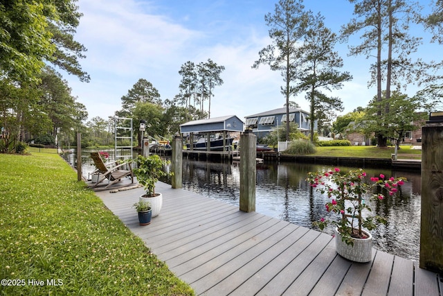 110 Mariners Ct, New Bern, NC 28562 - dock area with a yard and a water view