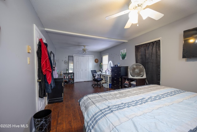 800 S Vance St, Fremont, NC 27830 - bedroom with wood-type flooring and ceiling fan