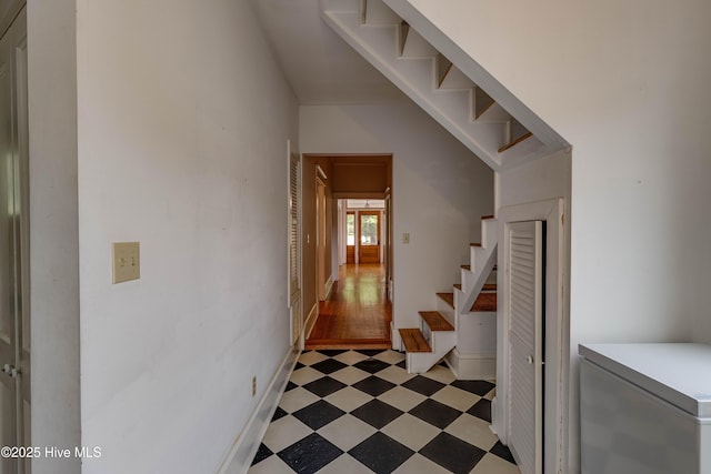 1305 N Market St, Washington, NC 27889 - hallway featuring stairs and light flooring