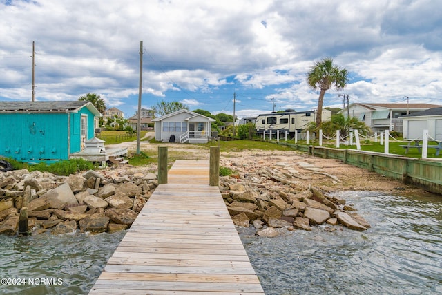 1086 Salter Path Rd, Salter Path, NC 28512 - dock area with a residential view