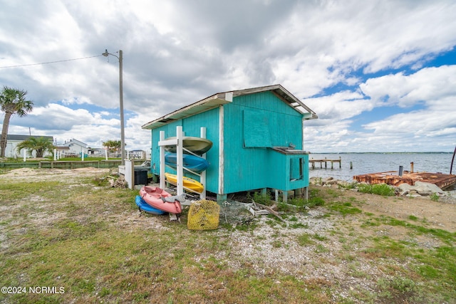 1086 Salter Path Rd, Salter Path, NC 28512 - view of outbuilding featuring a water view