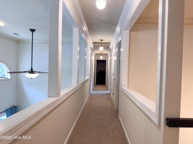 4109 Devonshire Ln, Wilmington, NC 28409 - hallway with carpet and crown molding