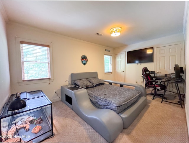 4109 Devonshire Ln, Wilmington, NC 28409 - carpeted bedroom featuring ornamental molding and an office area