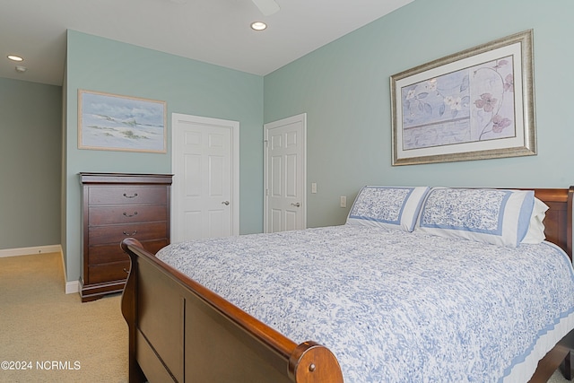 8975 Smithfield Dr NW Apt 2, Calabash, NC 28467 - bedroom with light carpet and recessed lighting