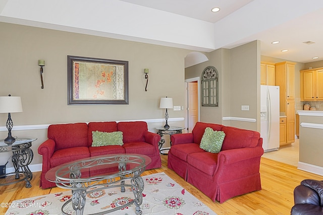 8975 Smithfield Dr NW Apt 2, Calabash, NC 28467 - living room featuring light wood-style floors and recessed lighting
