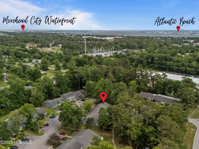 600 N 35th St Unit 201, Morehead City, NC 28557 - aerial view of property and surrounding area with a notable bridge and a nearby body of water