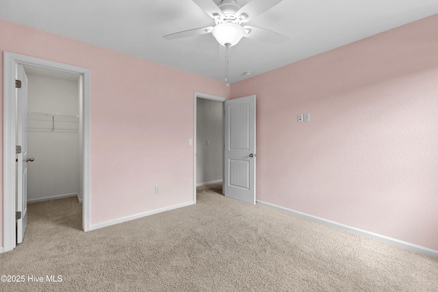 132 Mill Run, South Mills, NC 27976 - unfurnished bedroom with light carpet, a spacious closet, a closet, and ceiling fan