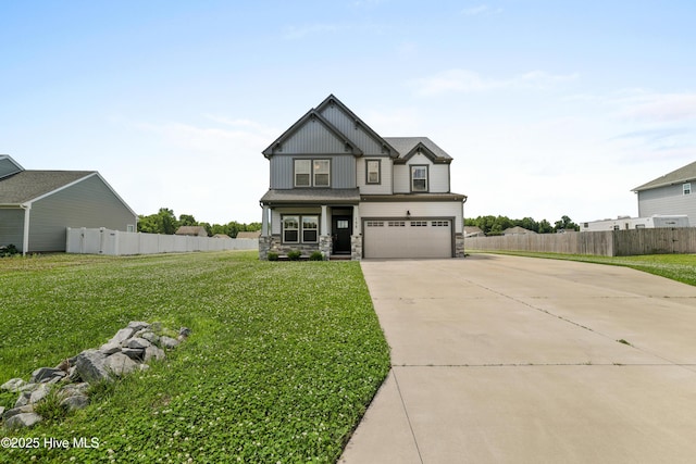 132 Mill Run, South Mills, NC 27976 - craftsman house featuring stone siding, board and batten siding, driveway, and an attached garage