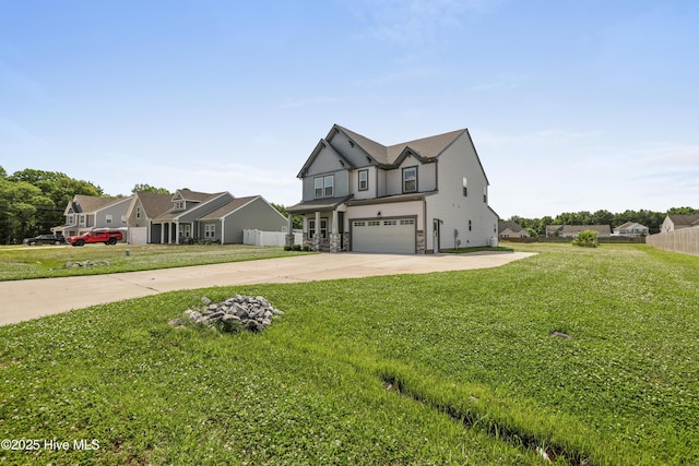132 Mill Run, South Mills, NC 27976 - view of front of house featuring an attached garage, stone siding, and driveway