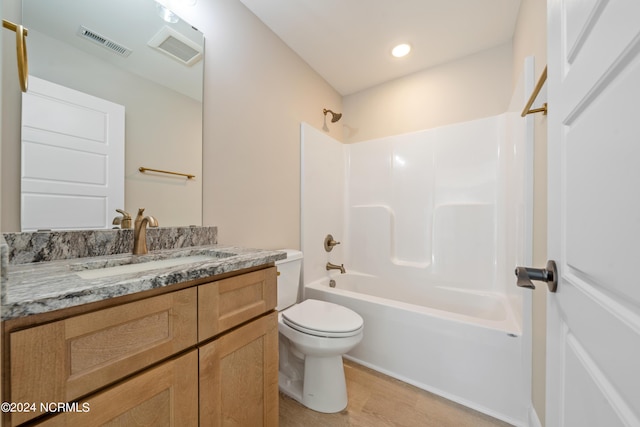 72 S Greensboro Rd, Southport, NC 28461 - full bathroom featuring vanity, shower / washtub combination, wood finished floors, and recessed lighting