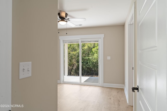 72 S Greensboro Rd, Southport, NC 28461 - unfurnished room with a ceiling fan and light wood-style floors