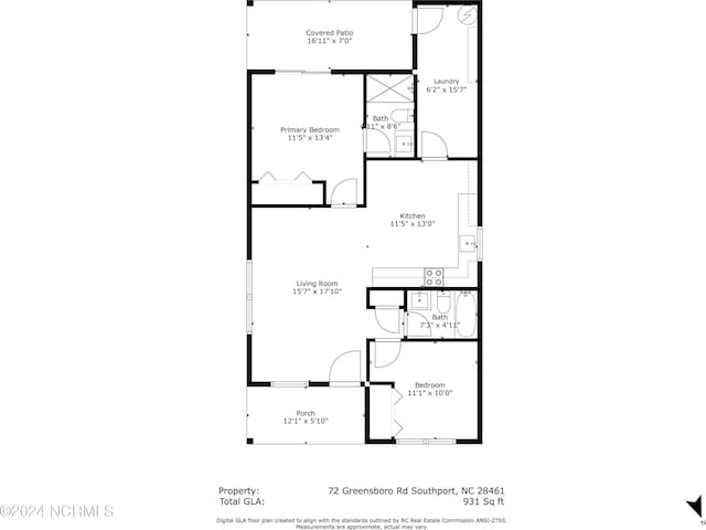 72 S Greensboro Rd, Southport, NC 28461 - view of floor plan / room layout