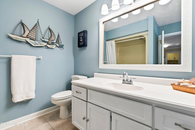 11 Foxfire Trce, Oak Island, NC 28465 - bathroom with vanity, tile patterned floors, and a shower with shower curtain