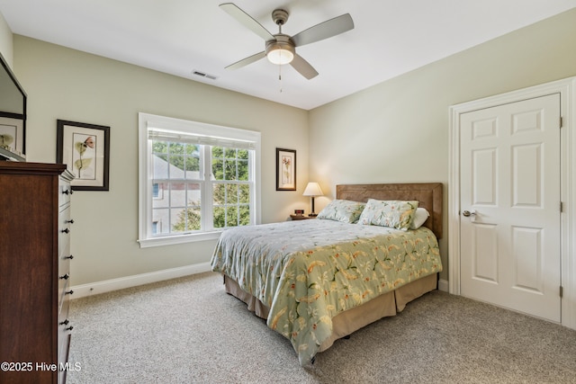 8812 Fazio Dr, Wilmington, NC 28411 - bedroom with carpet floors and a ceiling fan