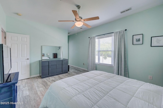 213 Fullford Ln Unit 201, Wilmington, NC 28412 - bedroom featuring light wood finished floors and a ceiling fan