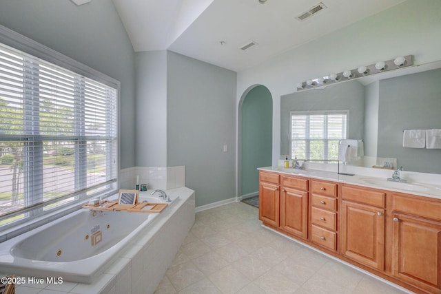 213 Fullford Ln Unit 201, Wilmington, NC 28412 - full bathroom with a tub with jets and double vanity