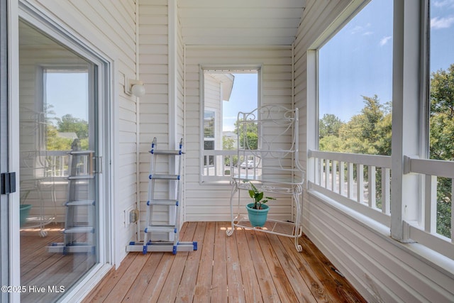 213 Fullford Ln Unit 201, Wilmington, NC 28412 - unfurnished sunroom with hardwood / wood-style floors and wood walls