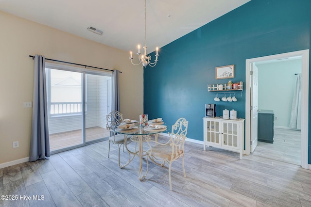 213 Fullford Ln Unit 201, Wilmington, NC 28412 - dining area with wood finished floors and a chandelier
