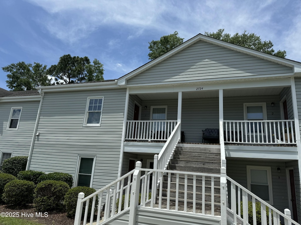 2724 S 17th St Unit C, Wilmington, NC 28412 - view of front of property with stairs and a porch