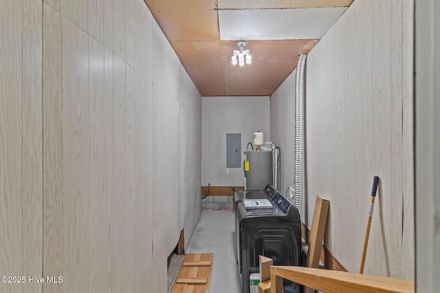 1292 Lake Cole Rd, Midway Park, NC 28544 - basement featuring washer / clothes dryer, electric panel, and electric water heater