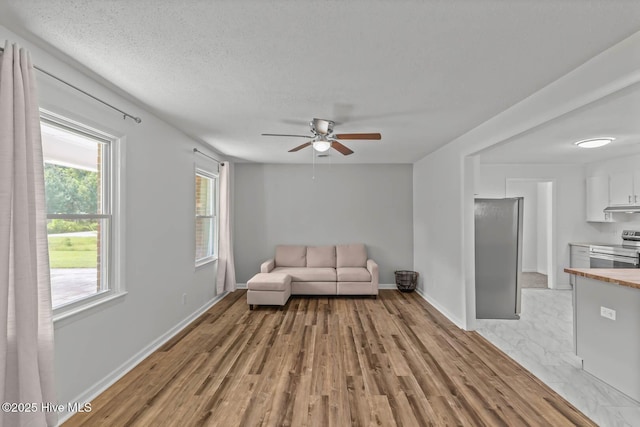 1292 Lake Cole Rd, Midway Park, NC 28544 - living area with light wood-style flooring and ceiling fan